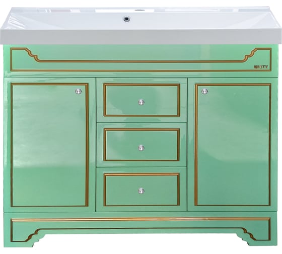 Изображение товара Тумба Misty Praga - 90 с 3 ящиками, салатовая патина  Л-Пра01090-0733Я