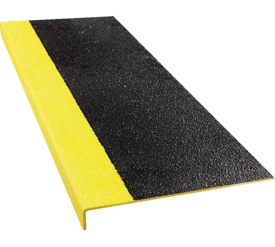 Изображение товара Противоскользящая пластина с углом Mehlhose GmbH стеклопластик 230х1000х30х3,8 мм, черный с желтым кантом, 46 Grit GKMW2301000