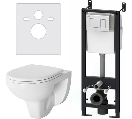 Изображение товара Инсталляция с клавишей, унитазом, сиденьем Damixa Jupiter DX77.IS10101.1738