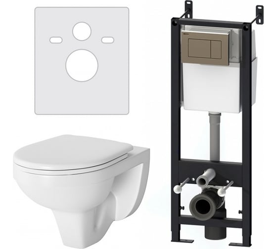 Изображение товара Инсталляция с клавишей, унитазом, сиденьем Damixa Jupiter DX77.IS10151.1738