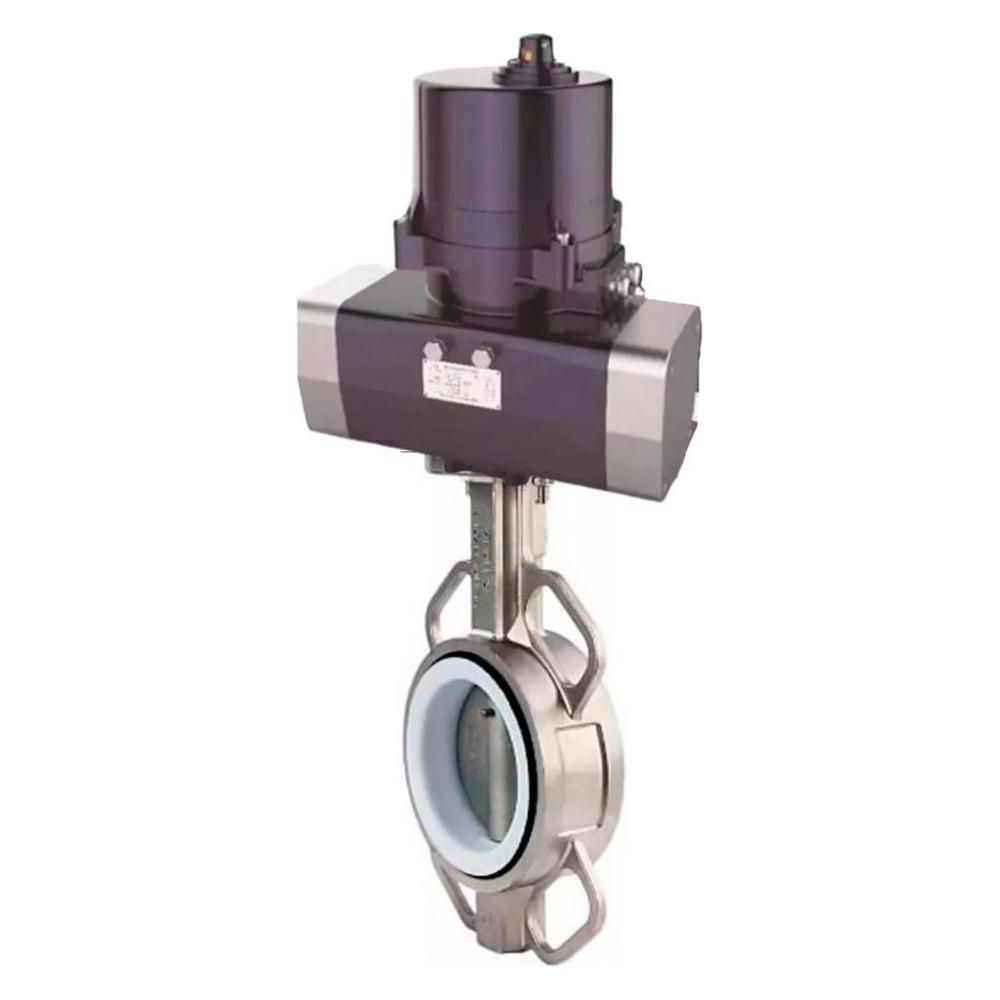 Изображение товара Затвор дисковый DN.ru Ду125 с электроприводом 220В, нержавеющая сталь