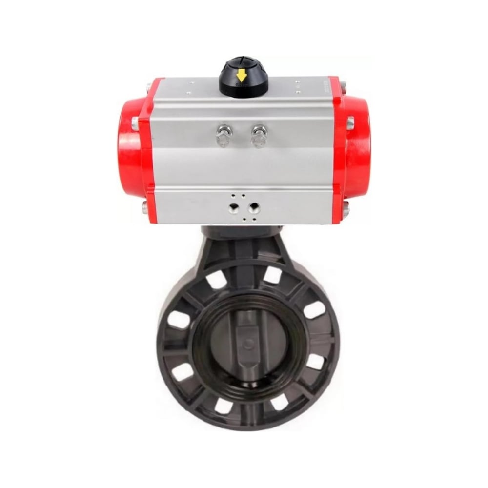 Изображение товара Поворотный дисковый затвор DN.ru PVC-U 50 мм пневмопривод Ру10