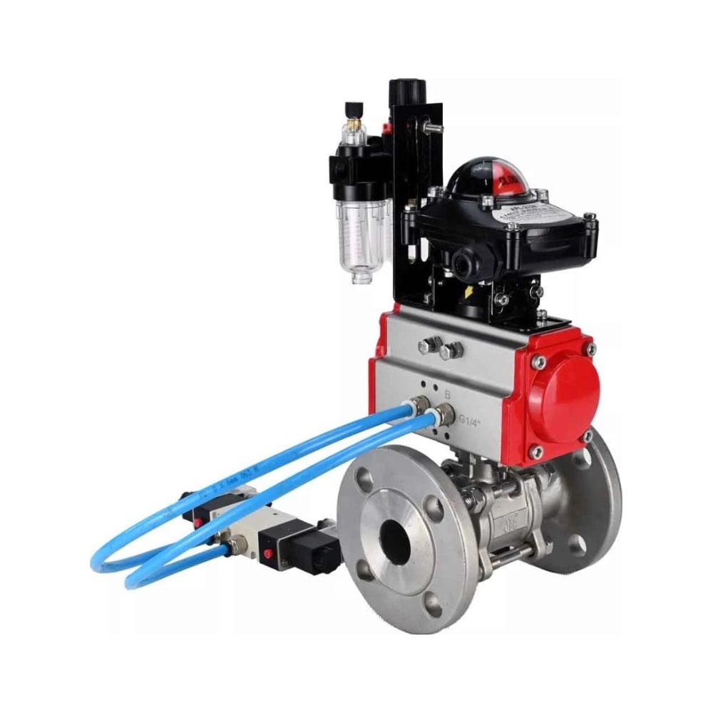 Изображение товара Кран шаровой DN.ru316-316-FP-F-ISO-H Ду65 Ру40 с пневмоприводом