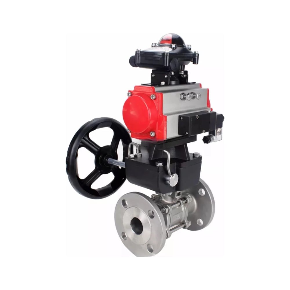 Изображение товара Кран шаровой DN.ru316-316-FP-F-ISO-H Ду80 Ру40 с пневмоприводом