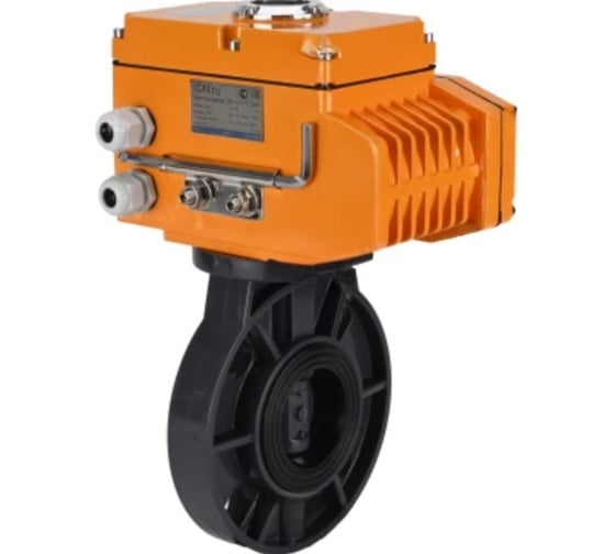 Изображение товара Затвор дисковый DN.ru НПВХ-НПВХ-E-2W-Fb-ISO Дн80 Ру10, электропривод QT-003 220В D050-82887