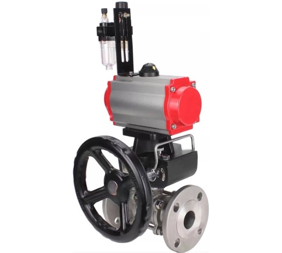 Изображение товара Кран шаровой  DN.ru316-316-FP-F-ISO-H Ду65 Ру40, пневмопривод, пневмораспр., дублёр, БПВ D160-65876