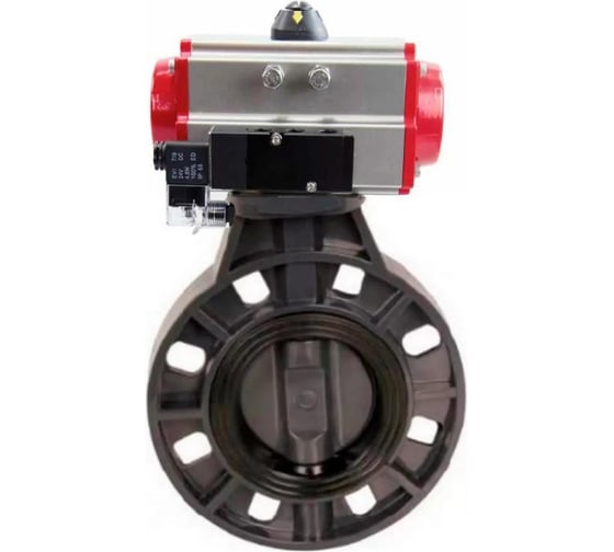 Изображение товара Затвор дисковый DN.ru НПВХ-НПВХ-E-2W-Fb-ISO Дн80 Ру10, пневмопривод, пневмораспр. D050-83213