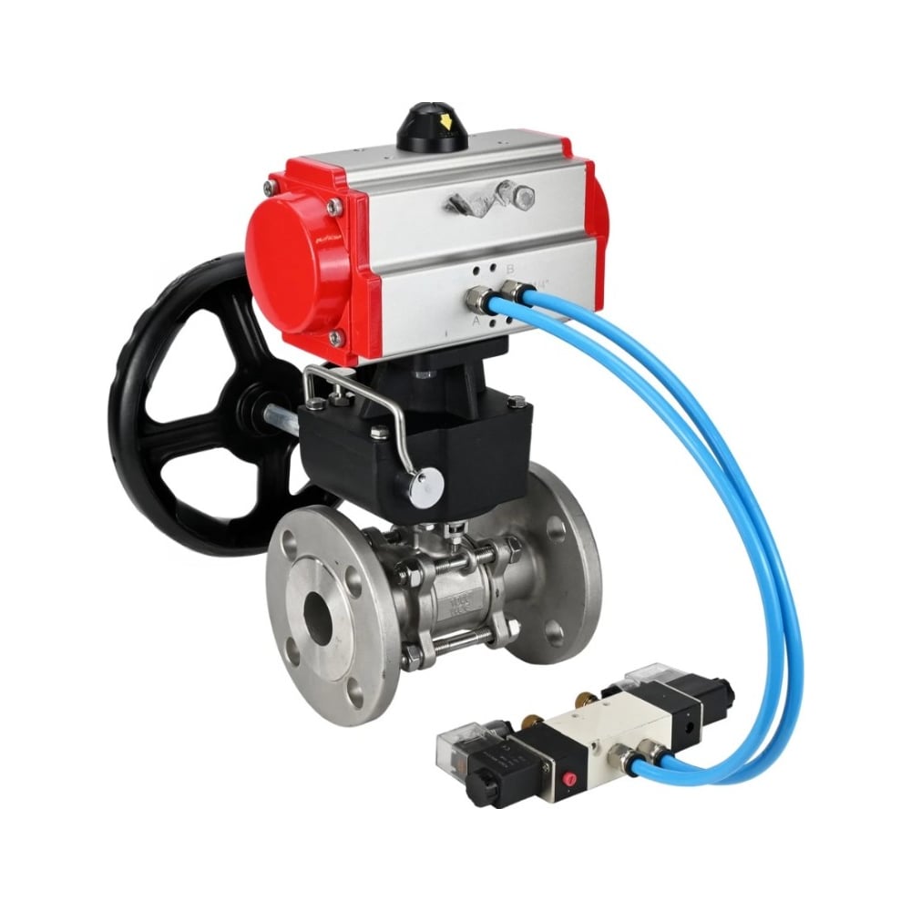 Изображение товара Кран шаровой DN.ru316-316-FP-F-ISO-H Ду80 Ру40 с пневмоприводом