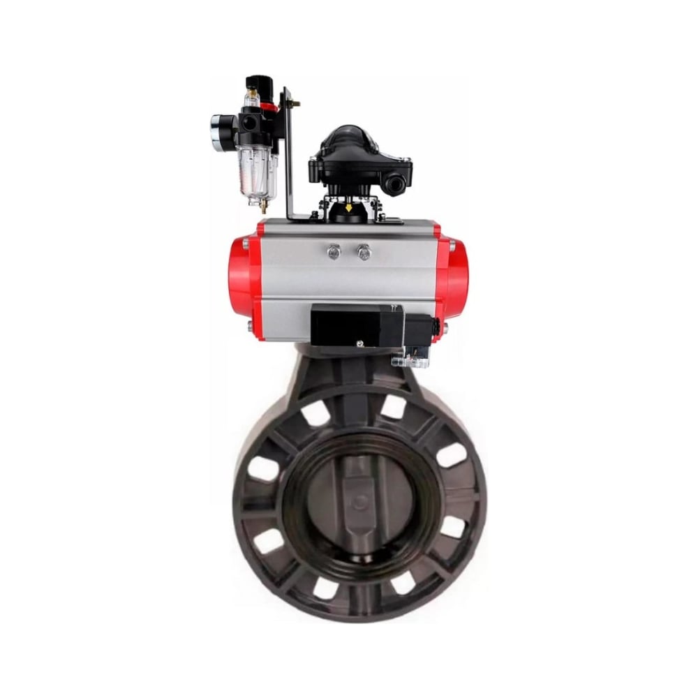 Изображение товара Затвор DN.ru НПВХ-НПВХ-E-2W-Fb-ISO Дн125 Ру10 пневмопривод