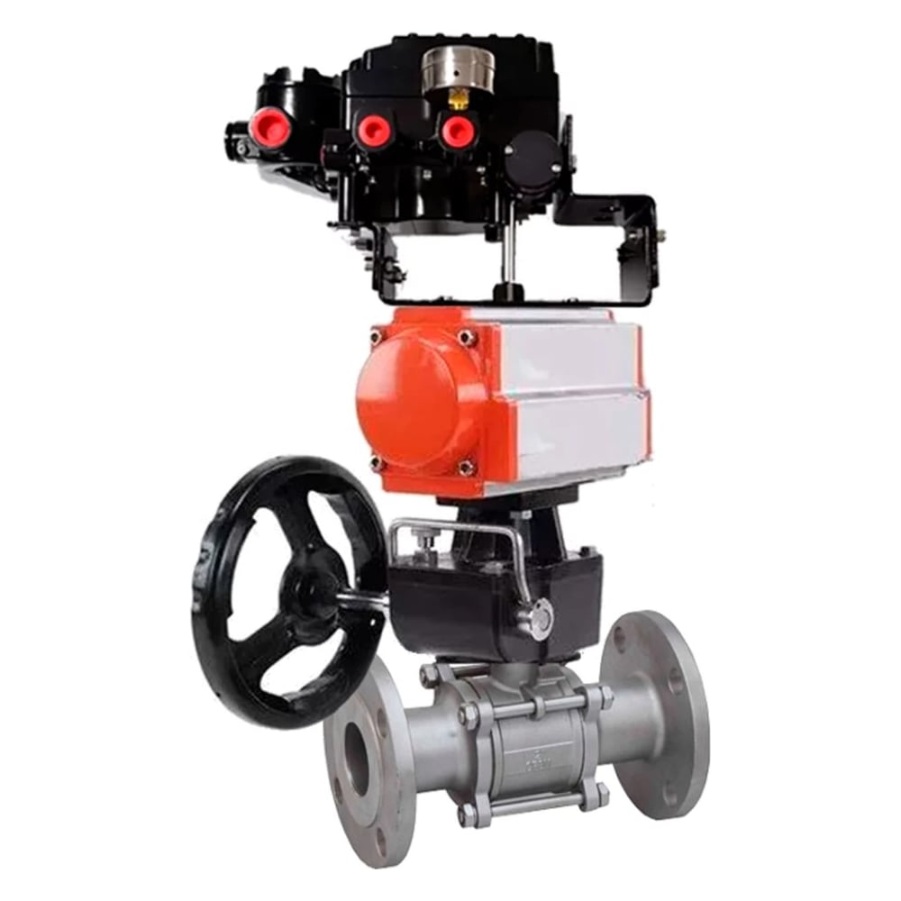 Изображение товара Кран шаровой DN.ru316-316-FP-F-ISO-H Ду65 Ру40 с пневмоприводом