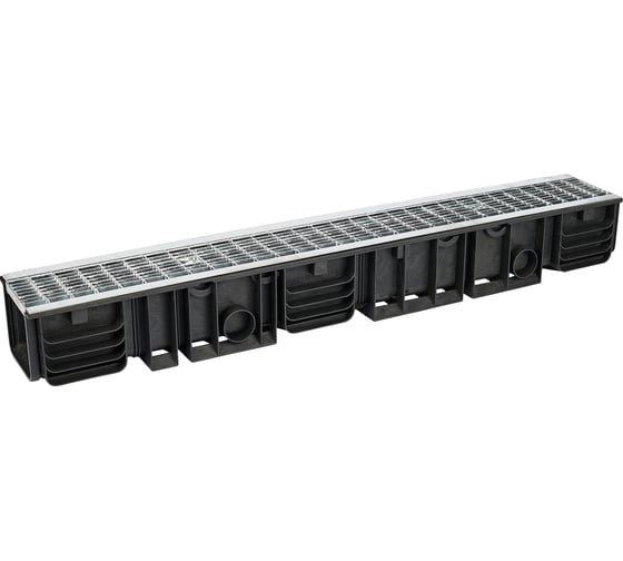 Изображение товара Лоток водоотводный пластиковый AQUADRENAG ЛВП Classic AQD DN100 H120 с решеткой стальной ячеистой оц Q10120-I