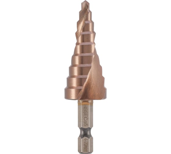 Изображение товара Сверло ступенчатое спиральное H-Tools 4-20мм HSSE-Co5 9ступ. HEX1/4 101051EHT