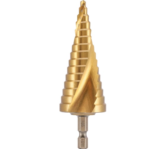 Изображение товара Сверло ступенчатое спиральное H-Tools 4-32мм HSS-G 15ступ. HEX1/4 101052TXHT