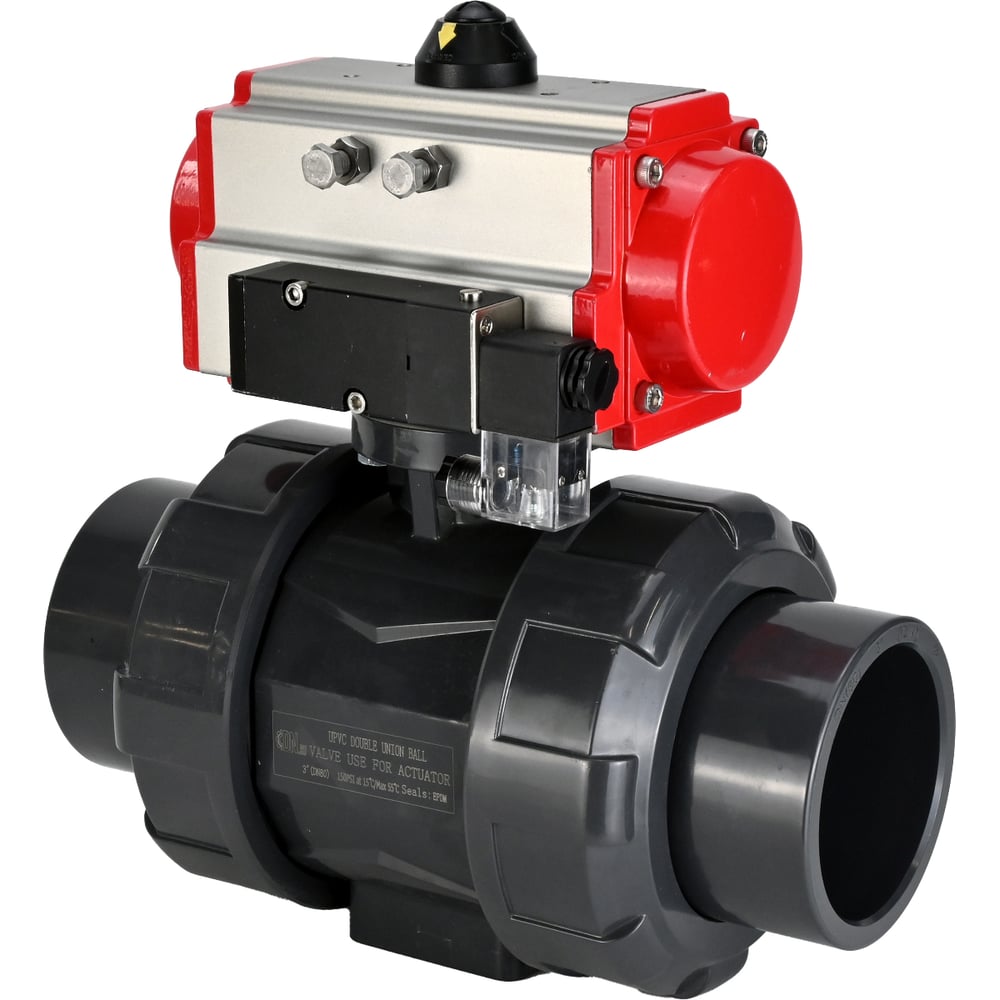 Изображение товара Кран шаровой PVC-U НПВХ НПВХ-E-FP-GRM-ISO Ду25 Ру10