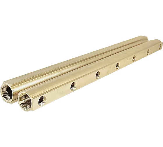 Изображение товара Коллектор латунный АПОГЕЙ КЛА 2507.100-1 DN25 ВР1 м/о 100мм ВР1/2 1-е исполнение на 7 выходов 422054