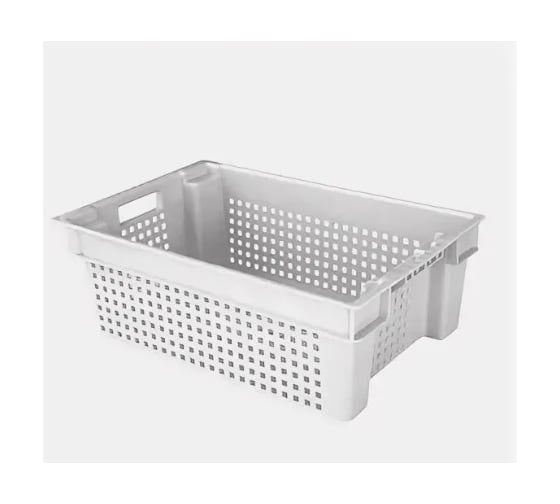 Изображение товара Ящик пищевой ОАО "ПОЛИМЕР" перфорированный 600x400x200(цвет: белый, м/с) 7930174550014