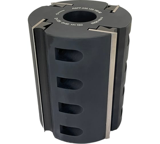 Изображение товара Фреза строгальная облегченная РеСоурс диаметр 125 мм, высота 100 мм, посадочный размер 40 мм, 4 ножа RSFF.035.125.100.40