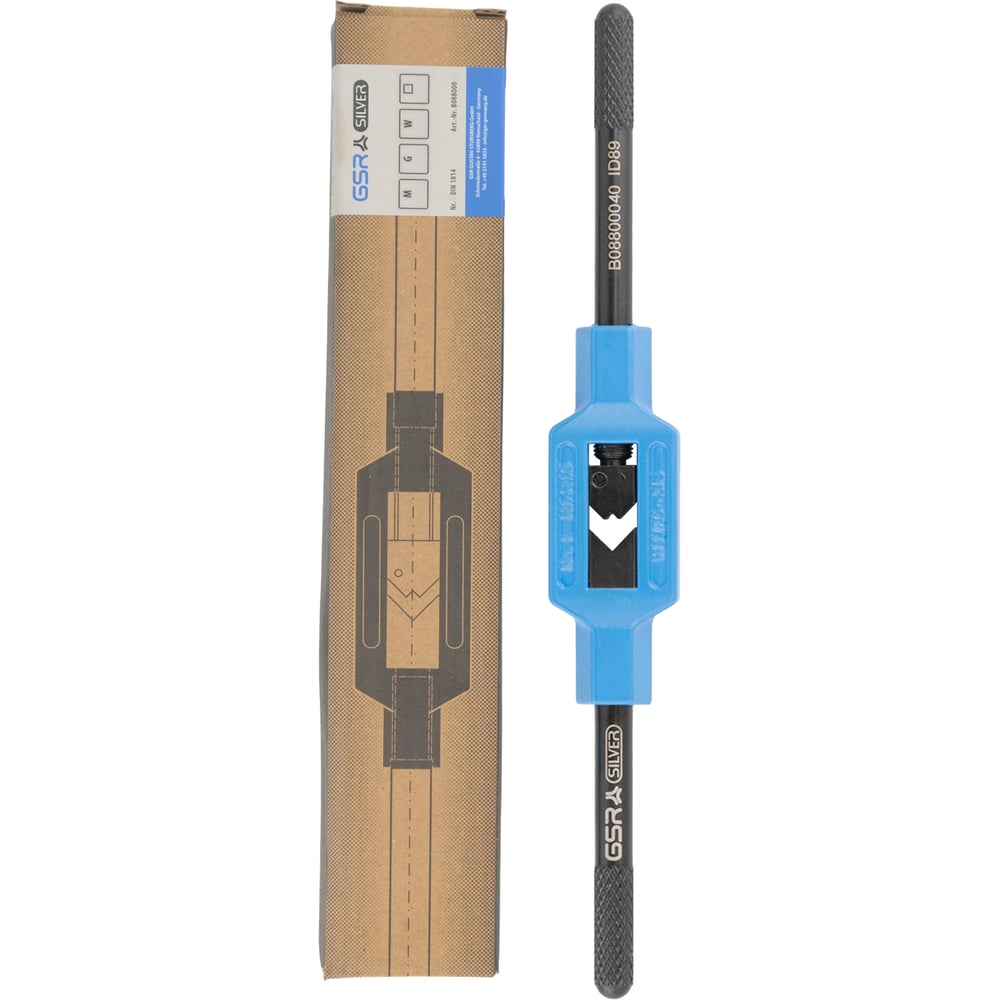 Изображение товара Метчикодержатель GSR DIN 1814 Nr 1 1/2 M1-M12 L180 мм Silver профессиональный держатель для метчика