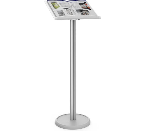 Изображение товара Информационная стойка-пюпитр VRT с лотком А3. серая Маэстро 05061.01