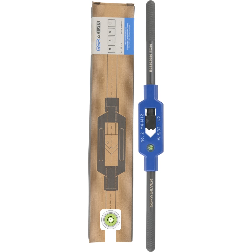 Изображение товара Метчикодержатель GSR N 2 стальной M4-М12 Silver с уровнем B08802050