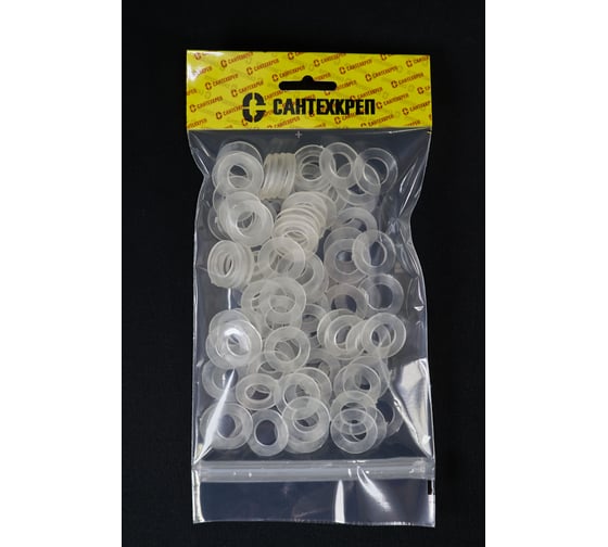 Изображение товара Силиконовая прокладка из прозрачного ПВХ Сантехкреп 3/4 (14x24x2 мм.) комплект 2 пакета по 100шт 2.11.2._2