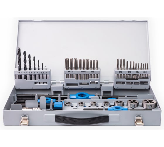 Изображение товара Набор ручных метчиков и плашек GSR M3-M12 DIN 352/223 HSSG 45 предметов 00708080