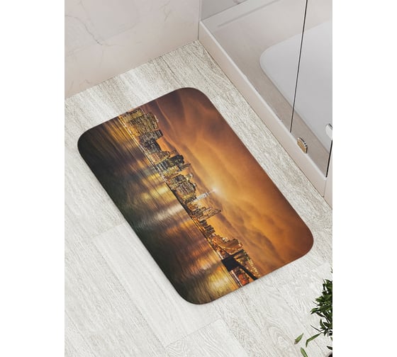 Изображение товара Коврик противоскользящий JoyArty "Небо над мегаполисом" для ванной, сауны, бассейна, bath_18085