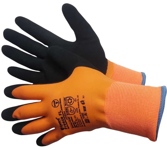 Изображение товара Перчатки GWARD FREEZE FL оранжевые, утепленные двухслойные со вспененным латексным покрытием р. XL 12 пар в упаковке арт. APL6001 APL6001/orange/XL12