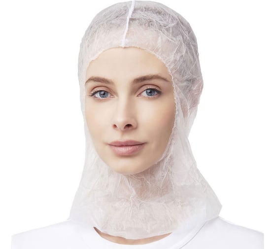 Изображение товара Балаклава (подшлемник) ОФИСМАГ одноразовая КОМПЛЕКТ 20 штук спанбонд белая SMZ, шк 39273 611017