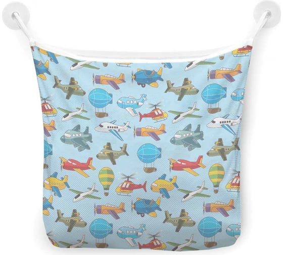 Изображение товара Органайзер для ванной - Сетка настенная на присосках для игрушек JoyArty "Воздушный транспорт", 39x33 см, tgb_26902