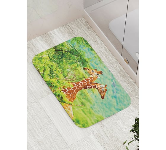 Изображение товара Коврик противоскользящий JoyArty "Нежность жирафов" для ванной, сауны, бассейна, bath_21735