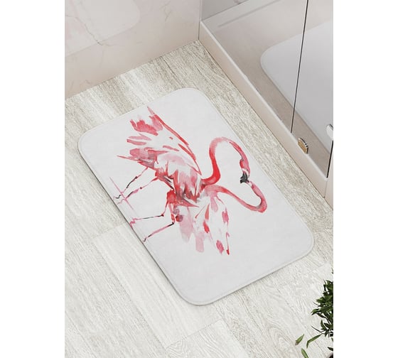 Изображение товара Коврик противоскользящий JoyArty "Влюбленные фламинго" для ванной, сауны, бассейна, bath_14676