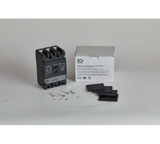 Изображение товара Автоматический выключатель в литом корпусе 3D electro ВА-33E с электронным расцепителем, 250/250А, 50кА,3Р E3D-MCCB33E-250A-M-3P