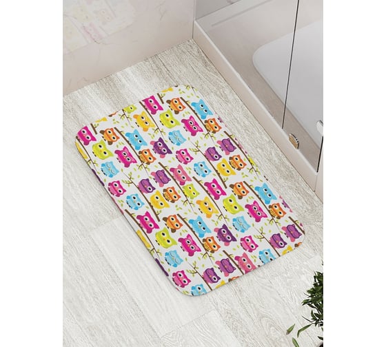 Изображение товара Коврик противоскользящий JoyArty "Совиное представление" для ванной, сауны, бассейна, bath_10816