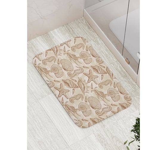 Изображение товара Коврик противоскользящий JoyArty "Морские декорации" для ванной, сауны, бассейна, bath_13526