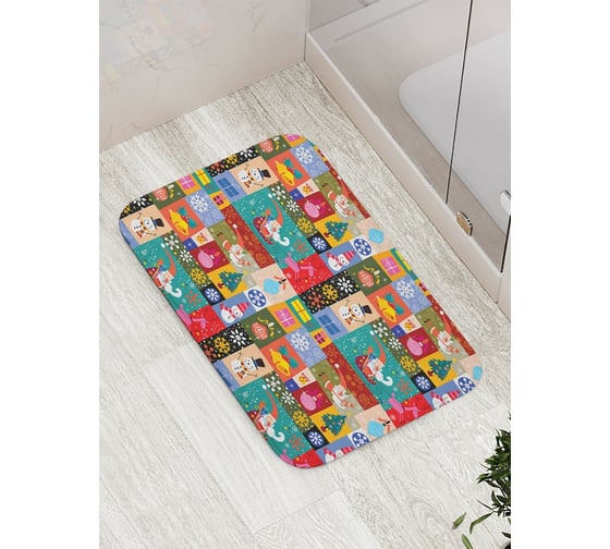 Изображение товара Коврик противоскользящий JoyArty "Встречай новый год" для ванной, сауны, бассейна, bath_20058