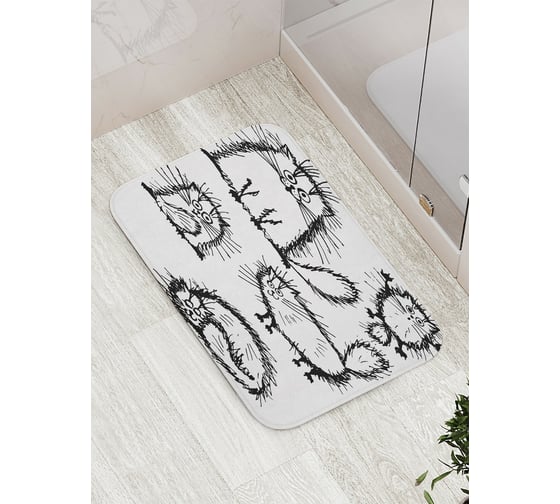 Изображение товара Коврик противоскользящий JoyArty "Взъерошенный кот" для ванной, сауны, бассейна, bath_18522
