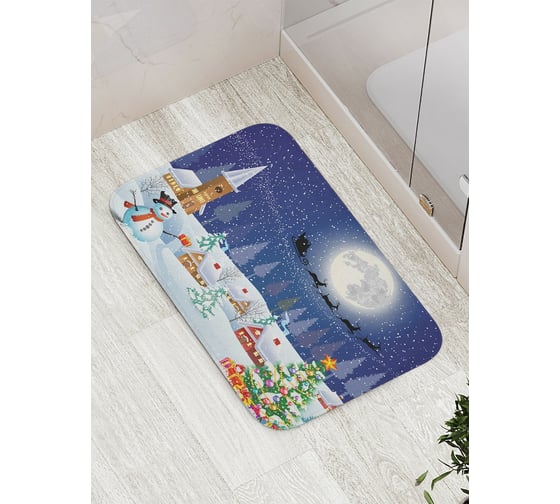 Изображение товара Коврик противоскользящий JoyArty "Новогодний вечер" для ванной, сауны, бассейна, bath_20070