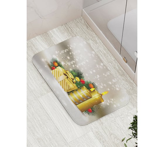 Изображение товара Коврик противоскользящий JoyArty "Подарок при свечах" для ванной, сауны, бассейна, bath_78059