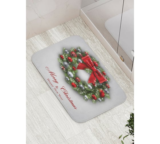 Изображение товара Коврик противоскользящий JoyArty "Сказочный рождественский венок" для ванной, сауны, бассейна, bath_294377