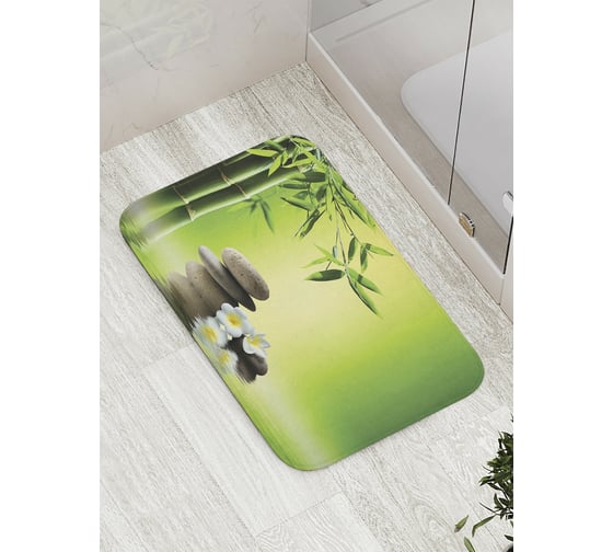 Изображение товара Коврик противоскользящий JoyArty "Камни под бамбуком" для ванной, сауны, бассейна, bath_10022