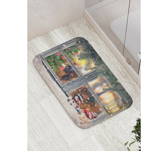 Изображение товара Коврик противоскользящий JoyArty "Зимнее окно" для ванной, сауны, бассейна, bath_21494