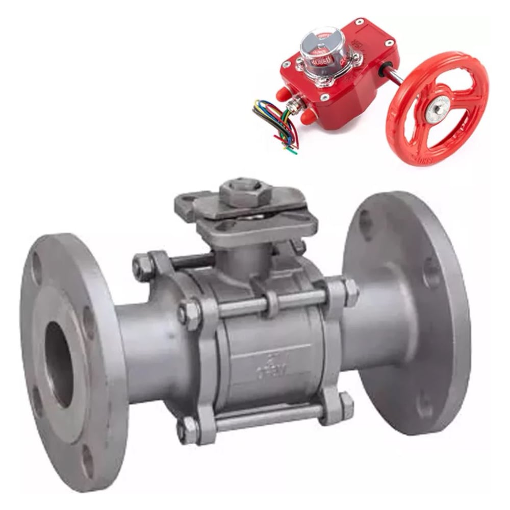 Изображение товара Кран DN.ru 316-316-FP-F-ISO-H Ду80 Ру40 с датчиком обратной связи