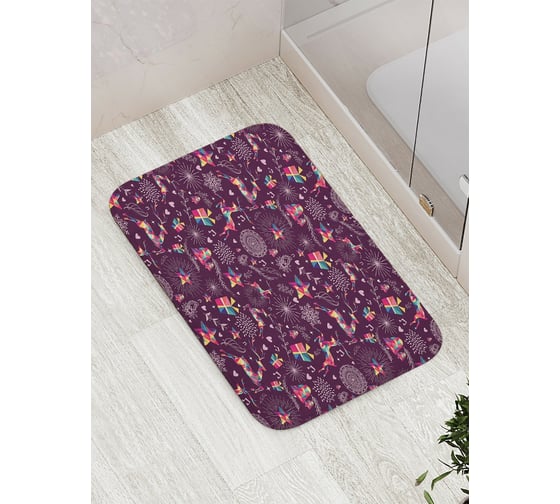 Изображение товара Коврик противоскользящий JoyArty "Новогодний олень" для ванной, сауны, бассейна, bath_378418