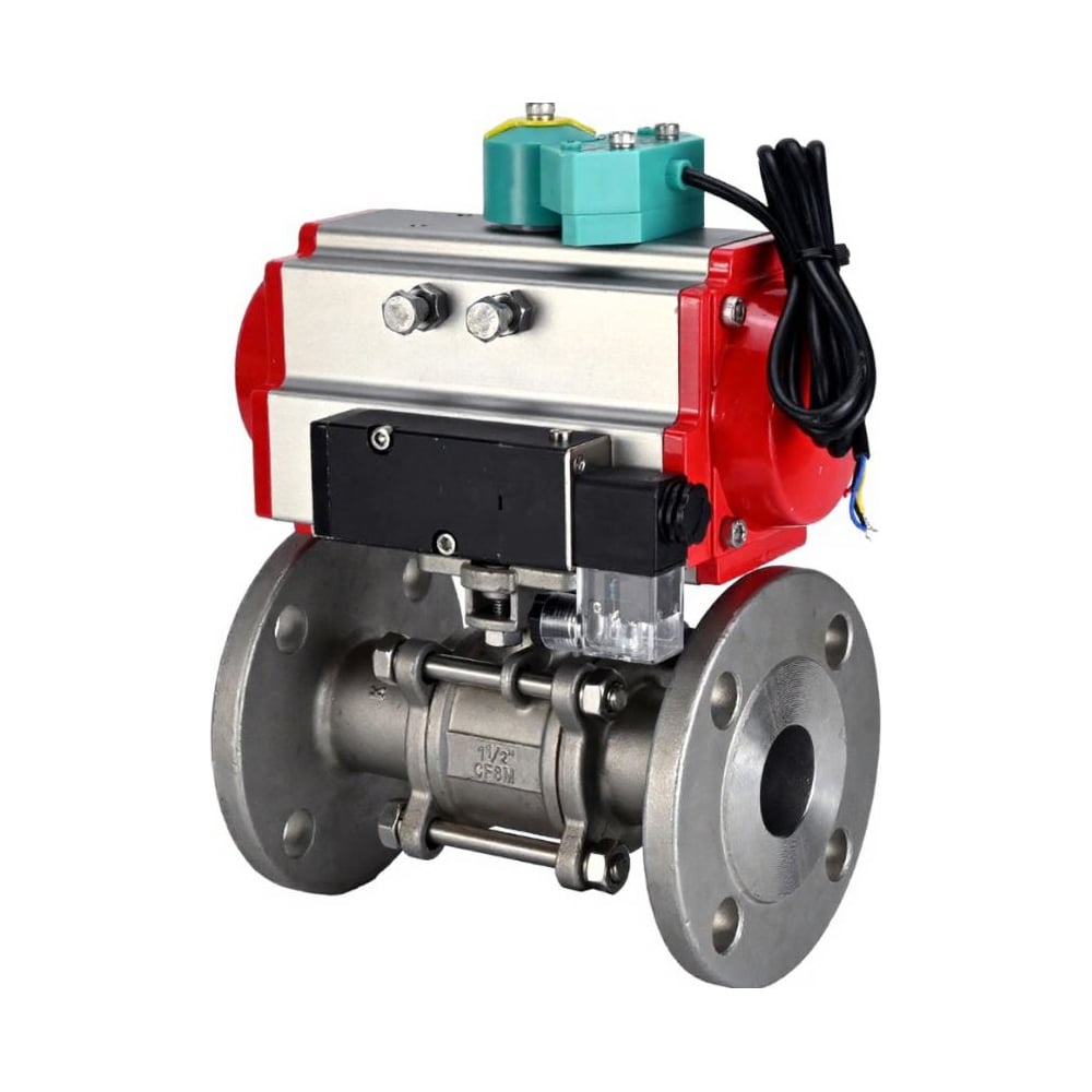 Изображение товара Кран DN.ru КШФПТ-ISO.304.180 Ду15 Ру40 с пневмоприводом