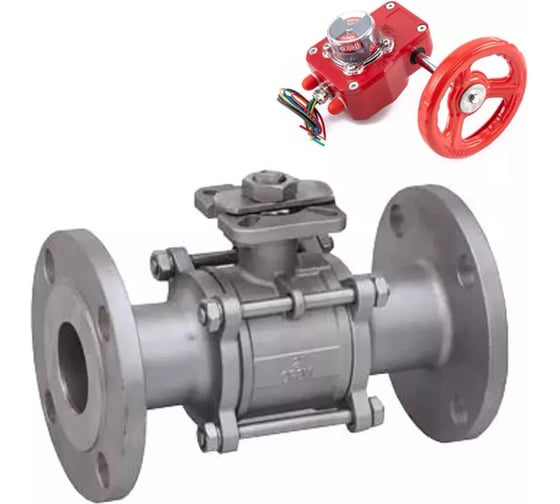 Изображение товара Кран DN.ru 316-316-FP-F-ISO-H Ду65 Ру40, редуктор с датчиком обратной связи D160-66182