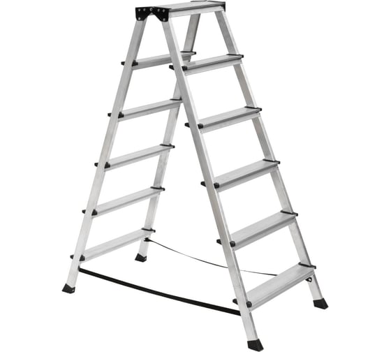 Изображение товара Стремянка ООО "ЛУЧ" алюминиевая двухсторонняя 6 ступеней АСП 206