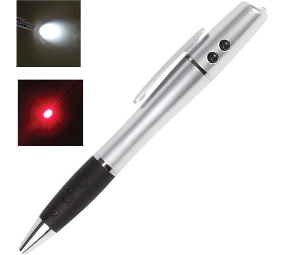 Изображение товара Указка лазерная ОФИСМАГ радиус 200 м, LED-фонарь, шариковая ручка, линия 0,5 мм, LH612 236948