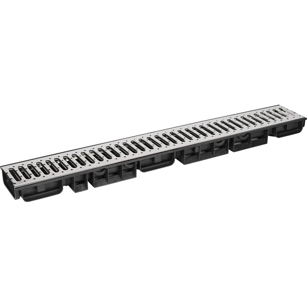 Изображение товара Водоотводный пластиковый лоток AQUADRENAG Classic AQD DN100 H58 с решеткой из нержавеющей стали