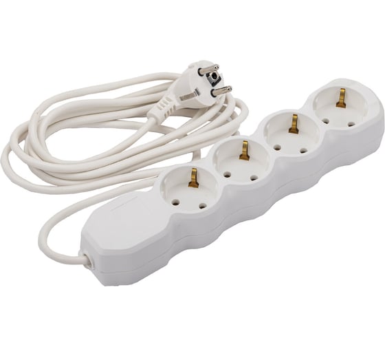 Изображение товара Удлинитель ОФИСМАГ У10-004 4 розетки, с заземлением, РАДИСТ 10 А, 3 м, белый 514141